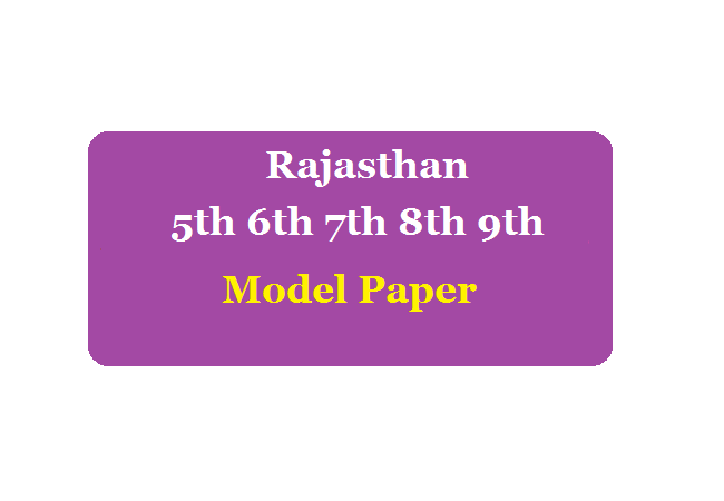 Raj Board Class 5th 6th 7th 8th 9th Model Paper 2020 SA, FA Syllabus Blueprint Textbook Hindi English PDF